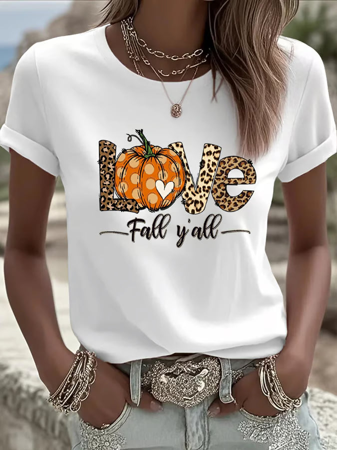Women's Its Fall Yall Printed Casual T-Shirt
