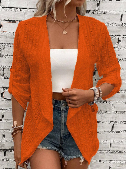 Women's Pink Casual Lace Cardigan