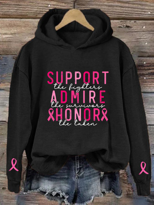 Women's Breast Cancer/Support Admire Honor Casual Hoodie
