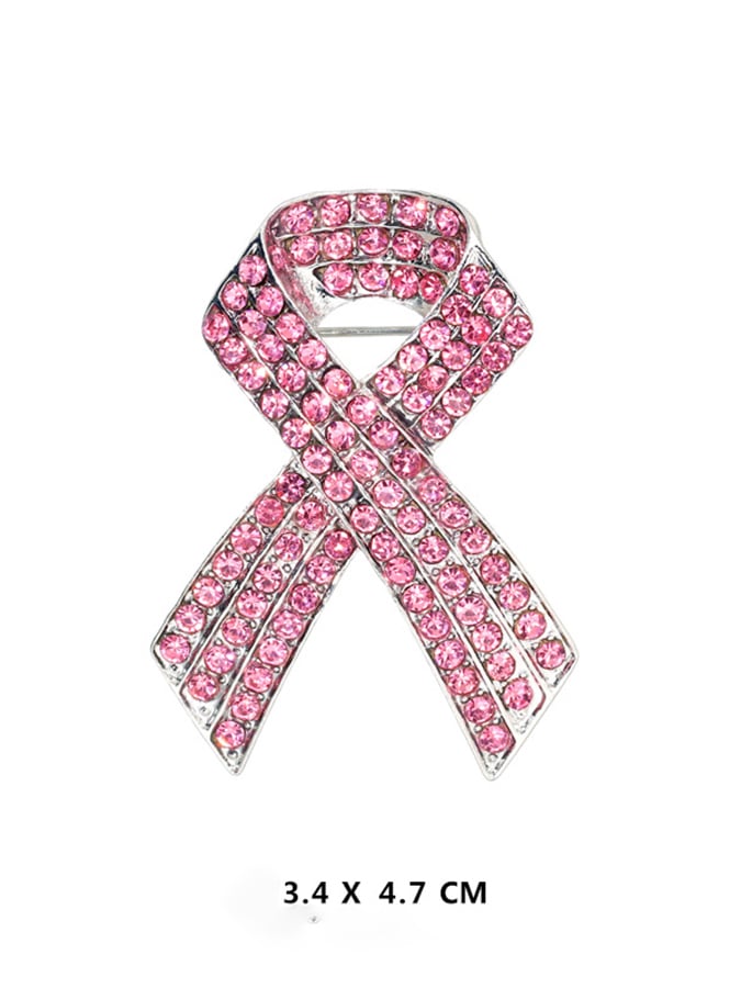 Women's Diamond Pink Ribbon Breast Prevention and Treatment Promotion Sign Care Breast Cancer Breast Needle