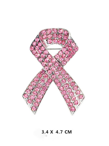 Women's Diamond Pink Ribbon Breast Prevention and Treatment Promotion Sign Care Breast Cancer Breast Needle