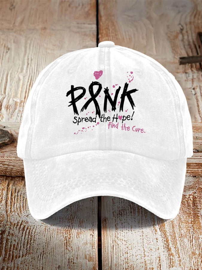 Breast Cancer Awareness Print Casual Baseball Cap