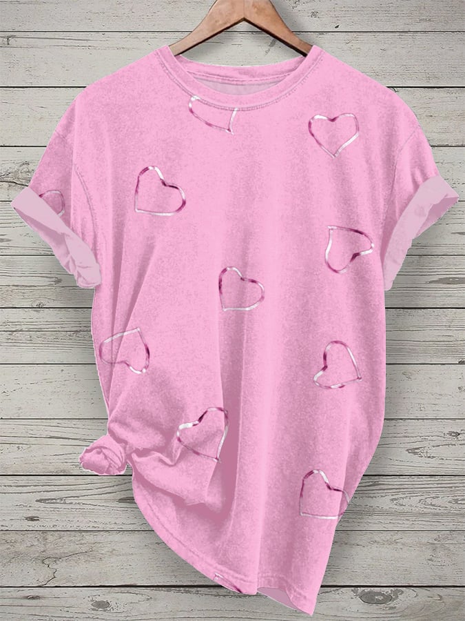 Women's Breast Cancer Awareness Print Casual T-Shirt
