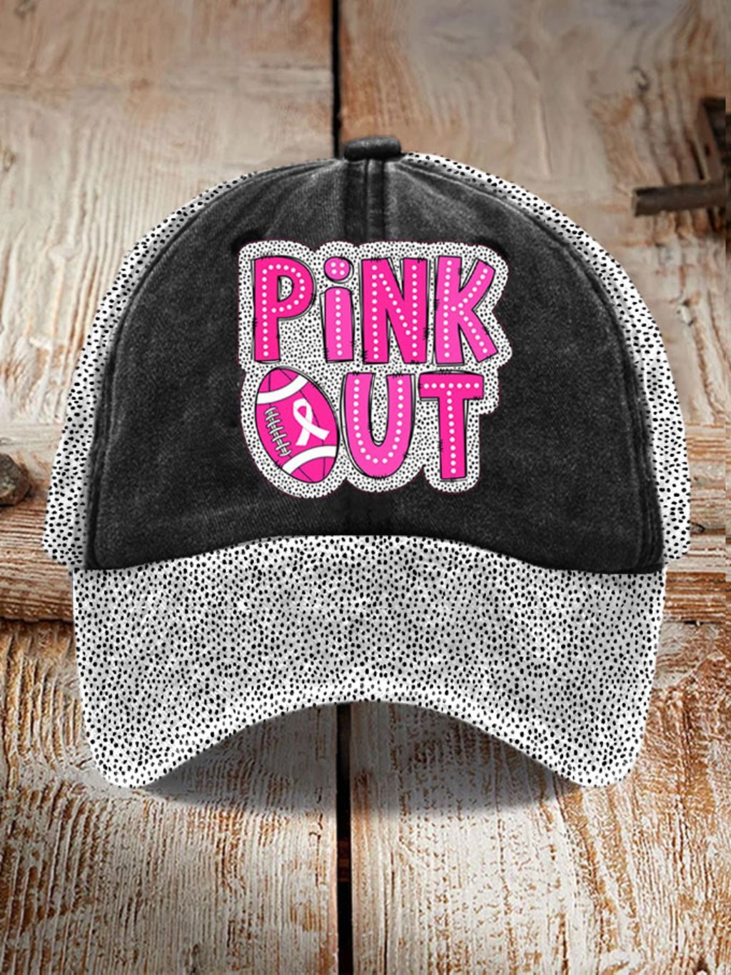 Unisex Pink Out Football Breast Cancer Print Hat