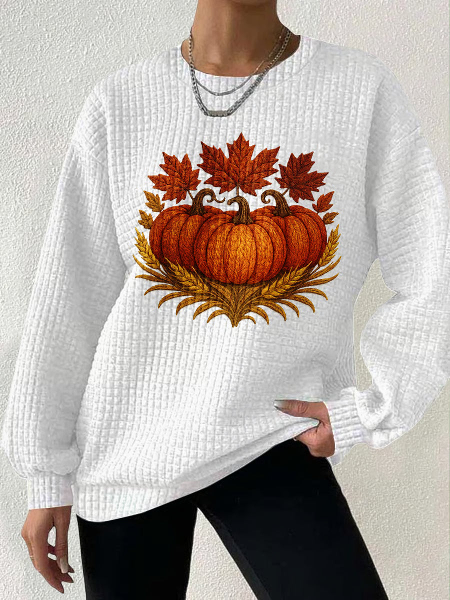 Women's Autumn Pumpkin Print Casual Top