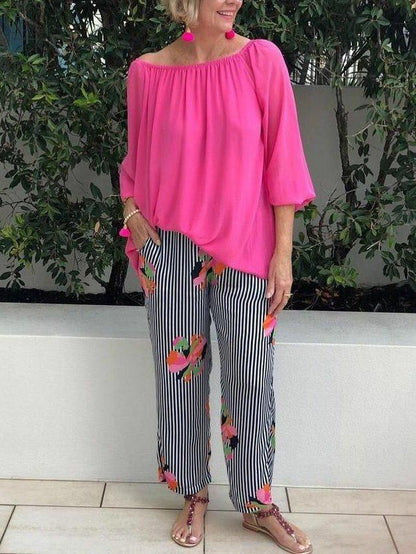 Rose Red Shift Floral Casual Suits