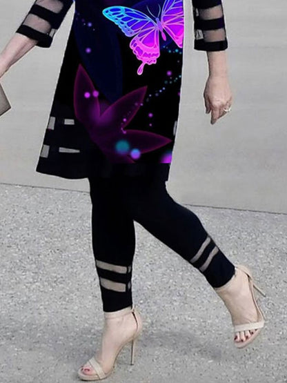Personalized Butterfly Print Ladies Suit