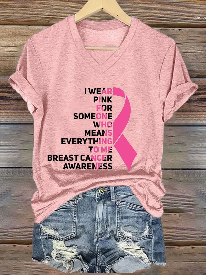 Women's Breast Cancer Fighter Print T-Shirt