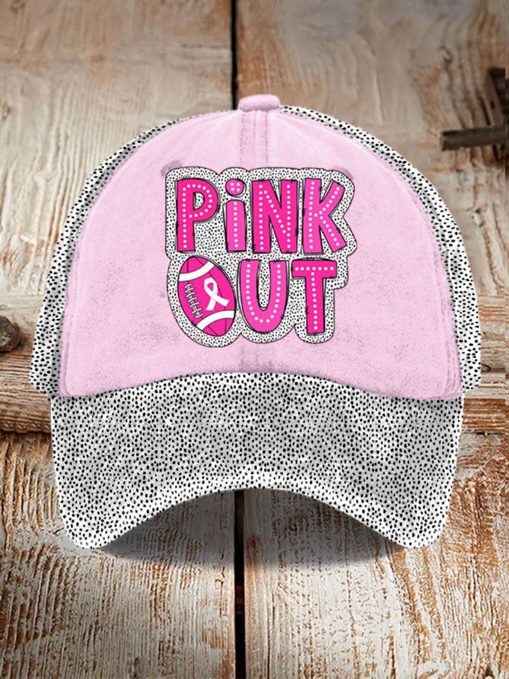 Unisex Pink Out Football Breast Cancer Print Hat