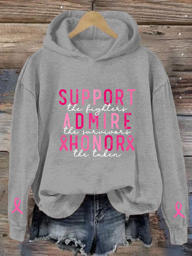 Women's Breast Cancer/Support Admire Honor Casual Hoodie