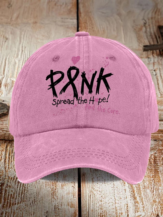 Breast Cancer Awareness Print Casual Baseball Cap
