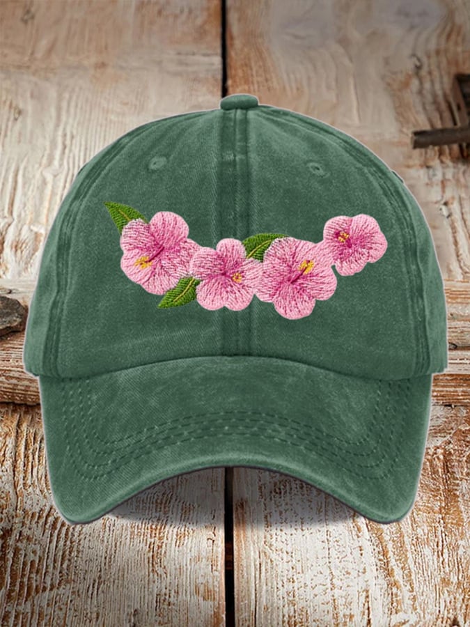 Universal Breast Cancer Floral Print Hat