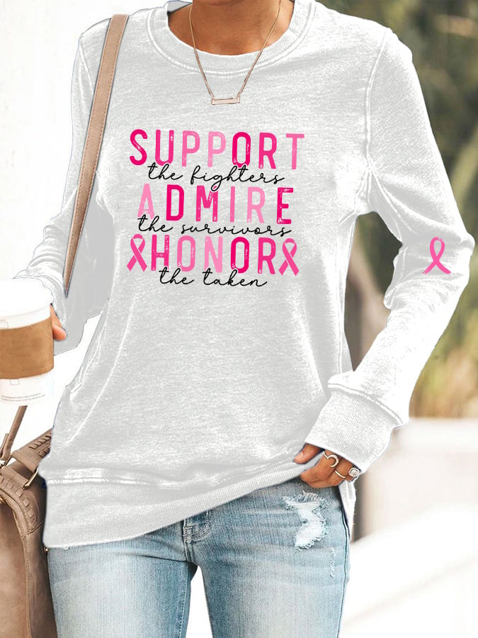 Women's Breast Cancer/Support Admire Honor Casual Sweater