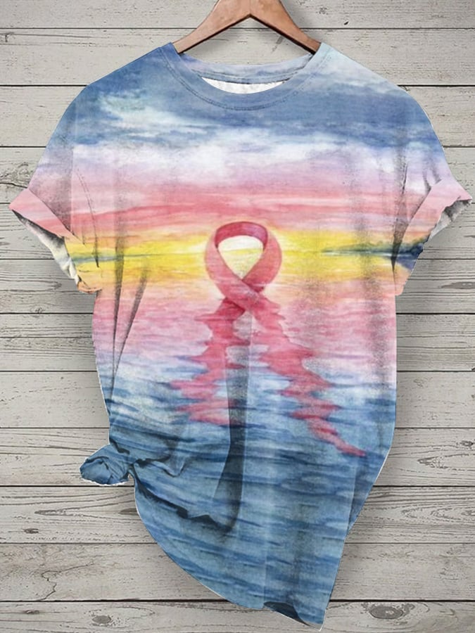 Women's Breast Cancer  Printed Short-Sleeved T-Shirt