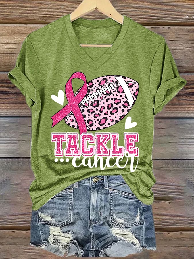 Women's Breast Cancer Awareness Print Casual T-Shirt