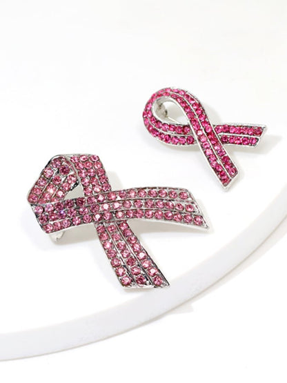 Women's Diamond Pink Ribbon Breast Prevention and Treatment Promotion Sign Care Breast Cancer Breast Needle
