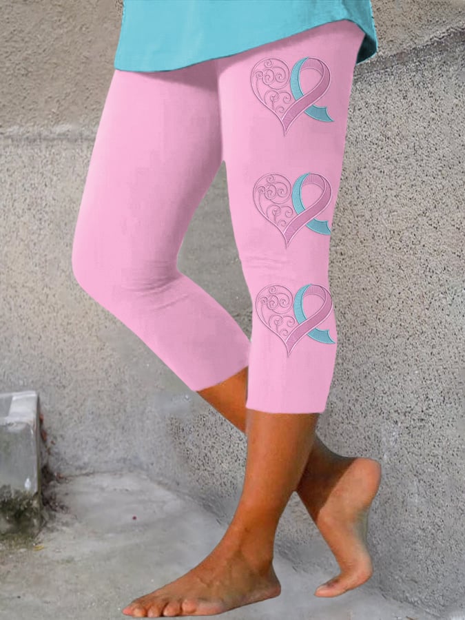 Women's Breast Cancer Awareness Print Leggings