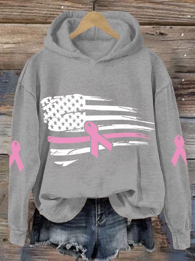 Women's Mardi Gras America Flag Crawfish Casual Hoodie