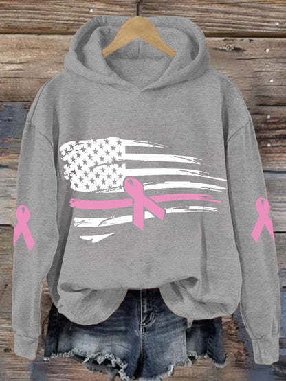 Women's Mardi Gras America Flag Crawfish Casual Hoodie
