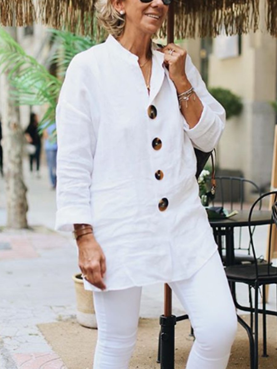 Pure Color Simple Cotton Women's Suits