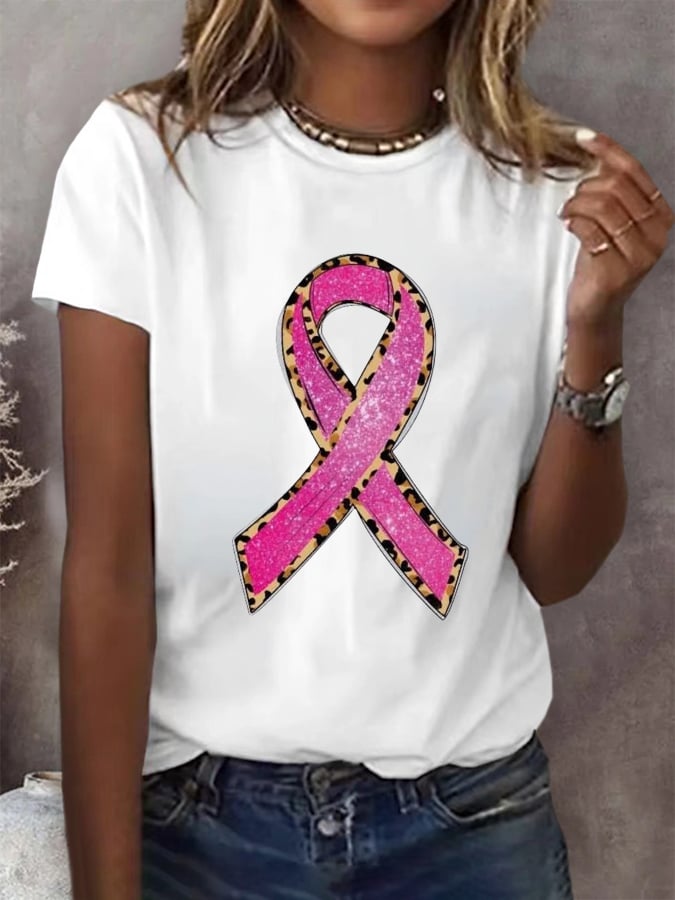 Women's Breast Cancer Awareness Crew Neck T-Shirt