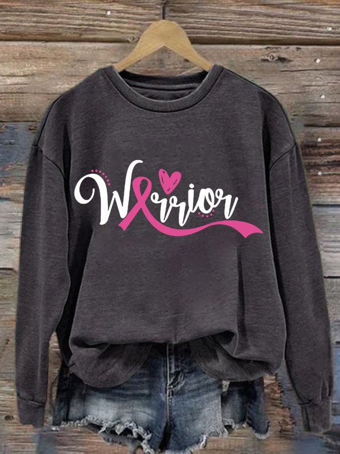 Women's Breast Cancer Printed Casual Long Sleeve Sweatshirt
