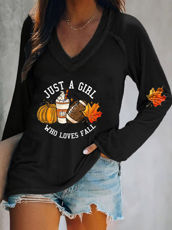 Women's Autumn Pumpkin Print Top