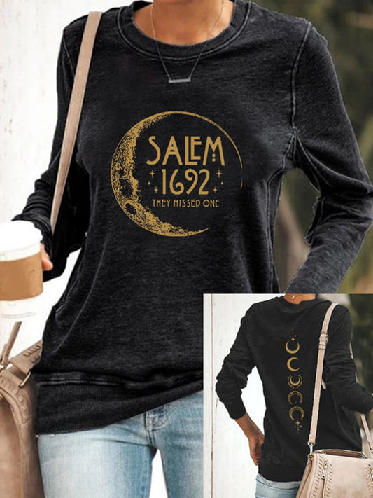 Halloween Salem 1692 They Missed One Print Casual Sweatshirt