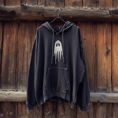 Halloween Ghost Embroidered Men's Hoodie