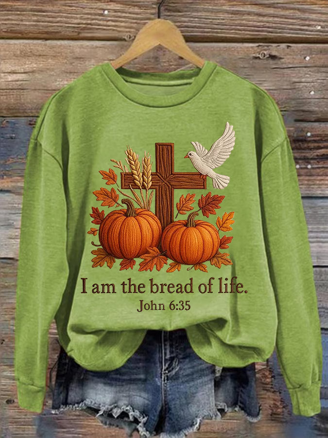 Women'S Casual Faith Print Sweatshirt