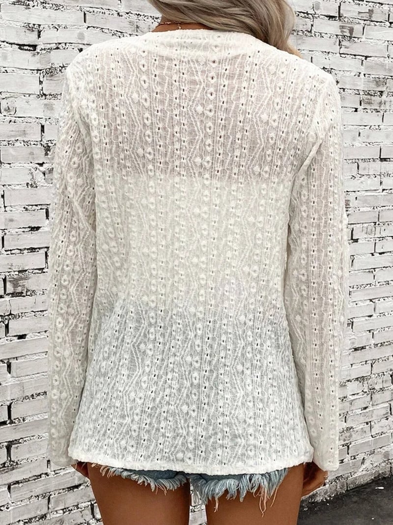 Women's Pink Casual Lace Cardigan