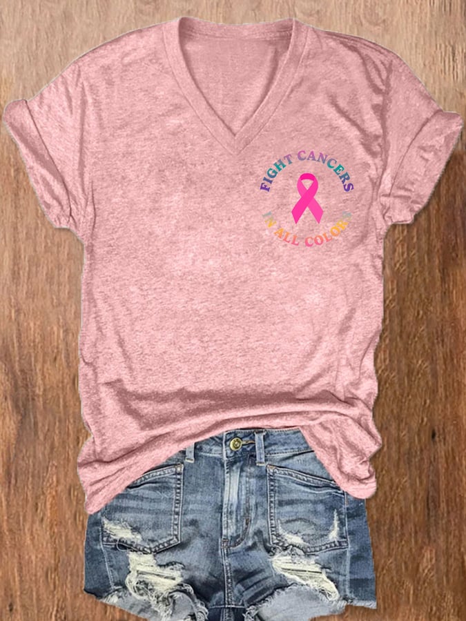 Women's Breast Cancer Awareness Fight Cancer In All Colors T-Shirt