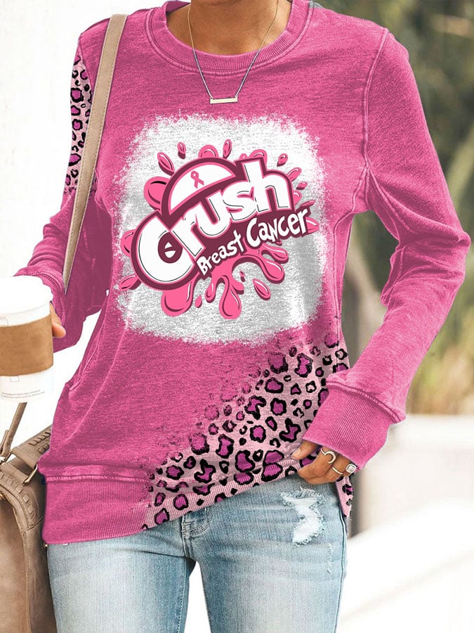 Women's Breast Cancer Awareness Print Sweatshirt