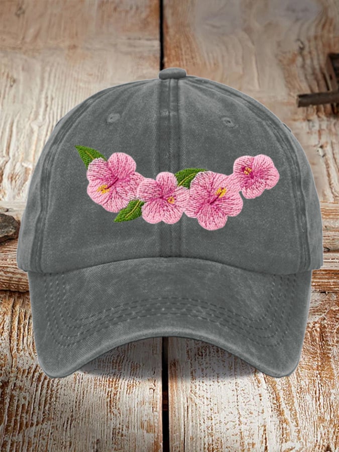 Universal Breast Cancer Floral Print Hat