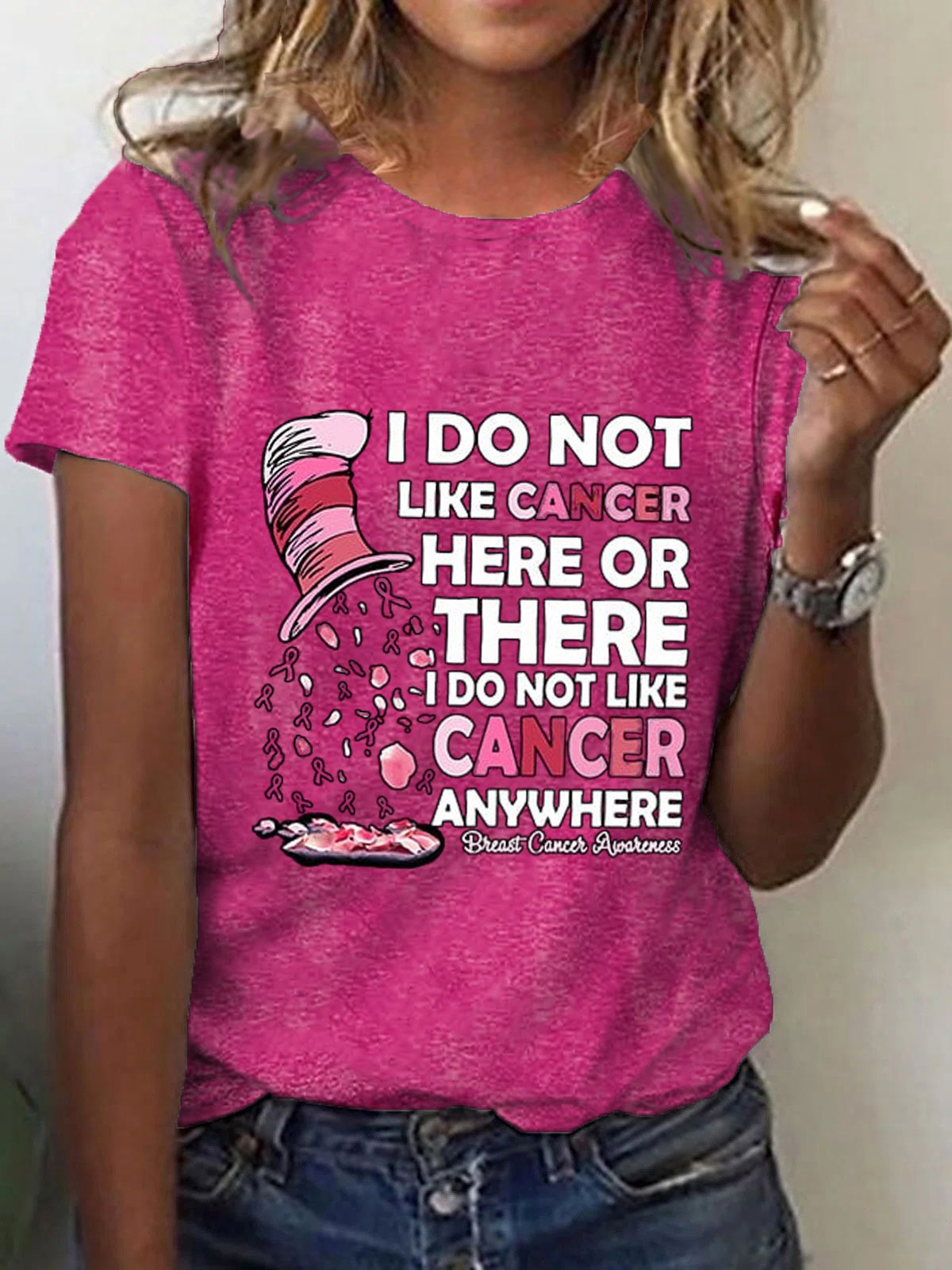 Women's I Do Not Like Cancer Here Or There Tee