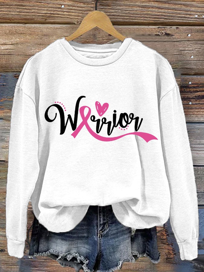 Women's Breast Cancer Printed Casual Long Sleeve Sweatshirt