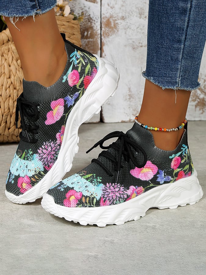 Women'S Floral Casual Sports Shoes