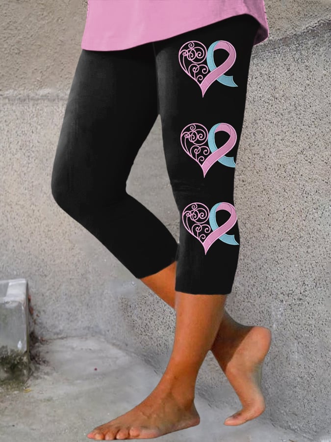 Women's Breast Cancer Awareness Print Leggings