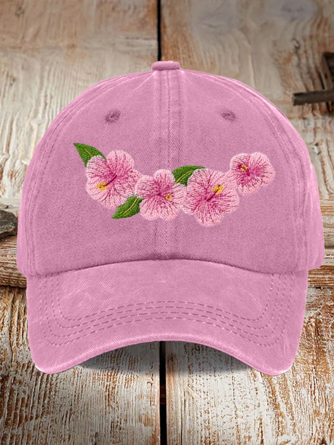 Universal Breast Cancer Floral Print Hat