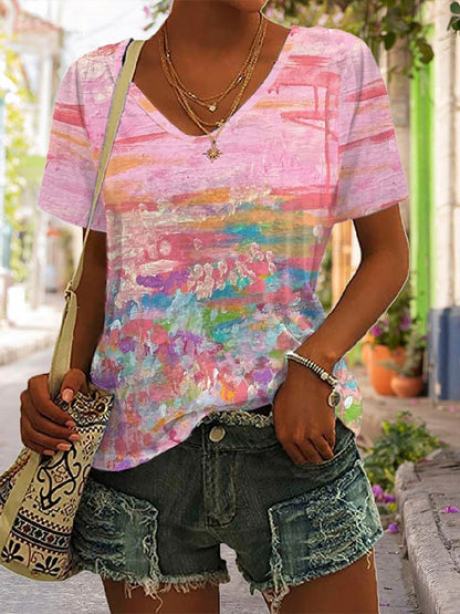 Women's Breast Cancer Awareness Print Casual T-Shirt