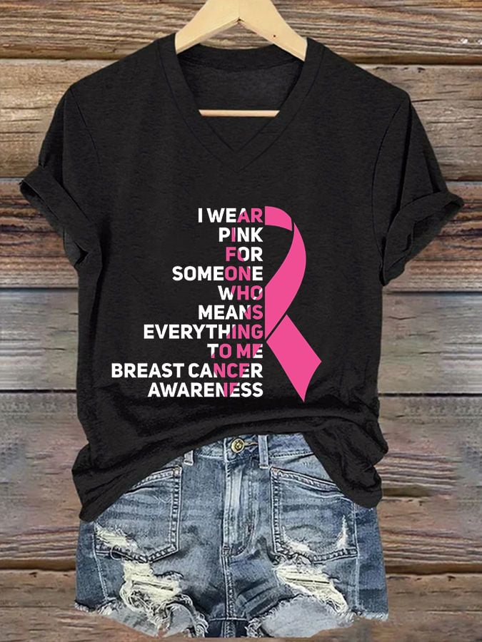 Women's Breast Cancer Fighter Print T-Shirt