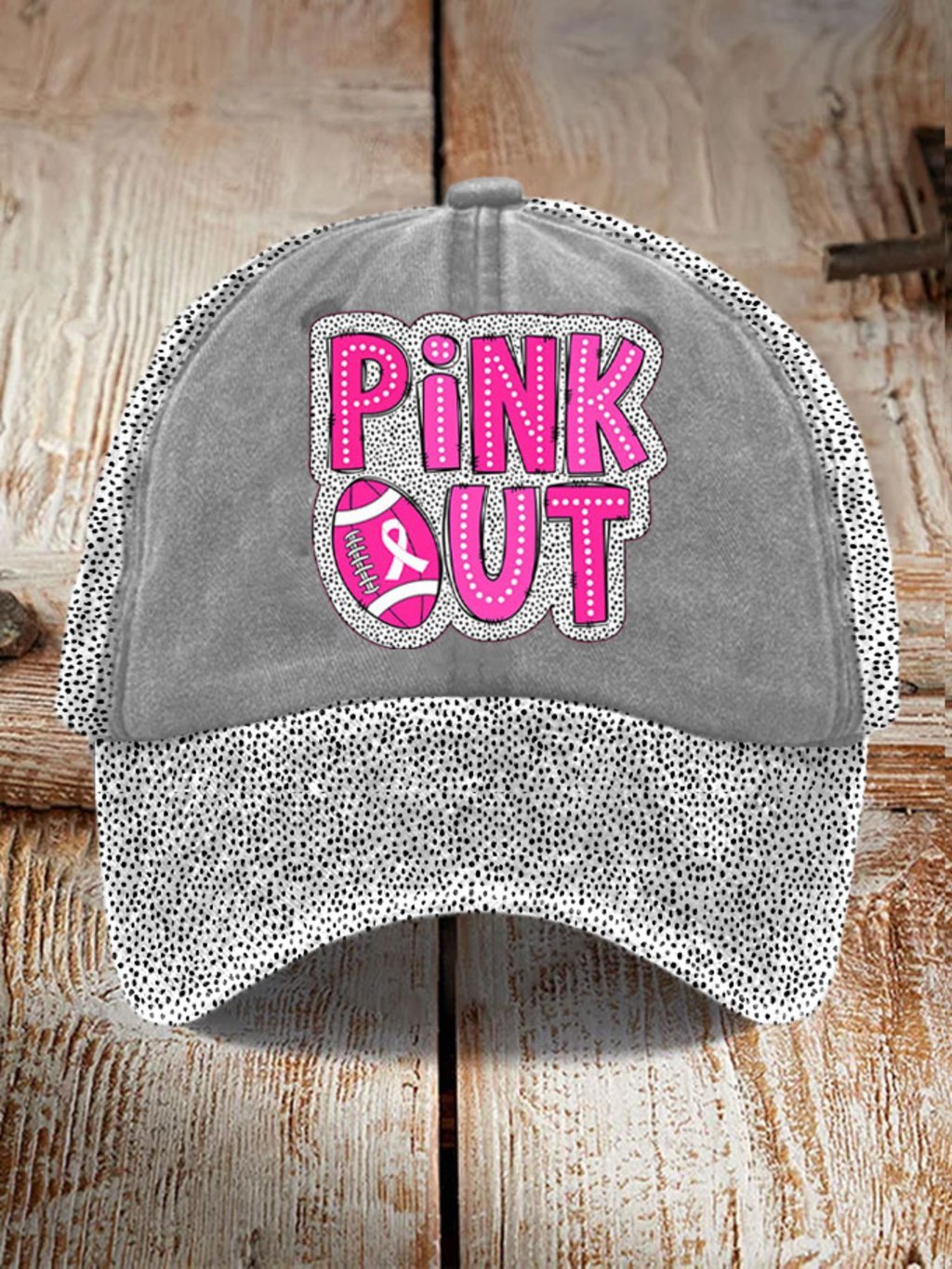 Unisex Pink Out Football Breast Cancer Print Hat