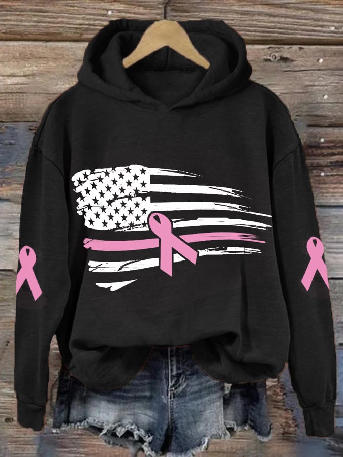 Women's Mardi Gras America Flag Crawfish Casual Hoodie