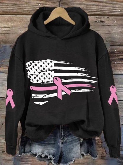 Women's Mardi Gras America Flag Crawfish Casual Hoodie