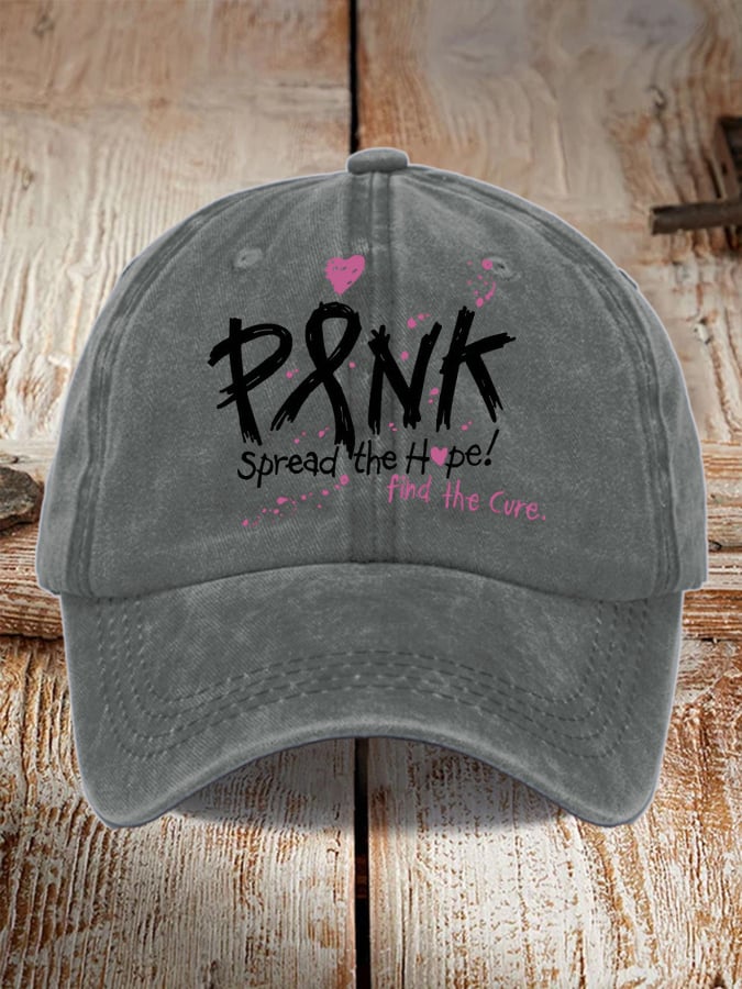 Breast Cancer Awareness Print Casual Baseball Cap