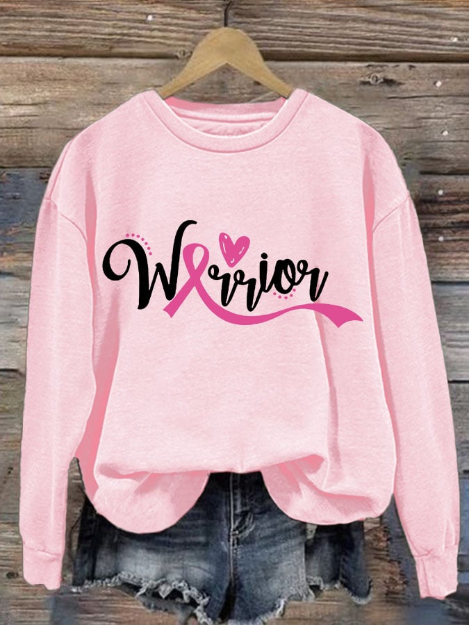 Women's Breast Cancer Printed Casual Long Sleeve Sweatshirt