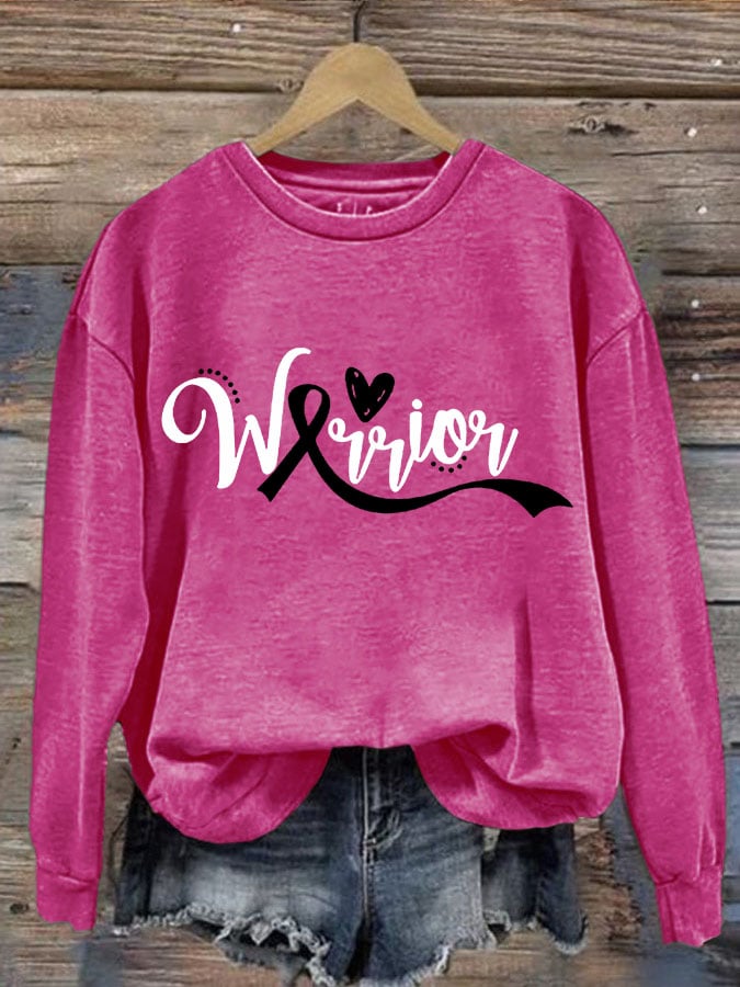 Women's Breast Cancer Printed Casual Long Sleeve Sweatshirt