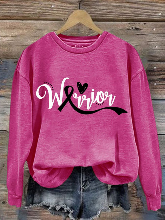 Women's Breast Cancer Printed Casual Long Sleeve Sweatshirt