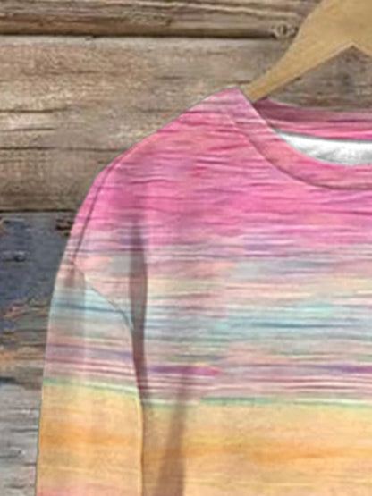 Women's Breast Cancer Awareness Print Long Sleeve Sweatshirt