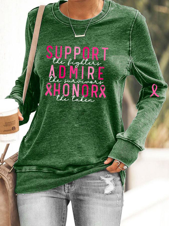 Women's Breast Cancer/Support Admire Honor Casual Sweater